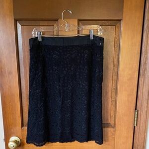 Elegant Black Lace A-Line Skirt